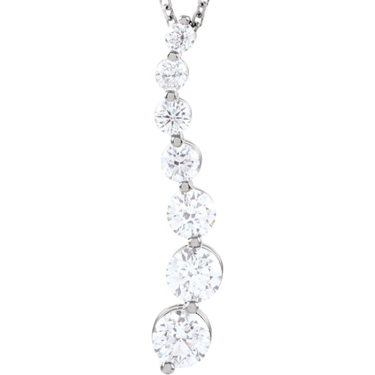 14K White 1 CTW Diamond Journey 18" Necklace