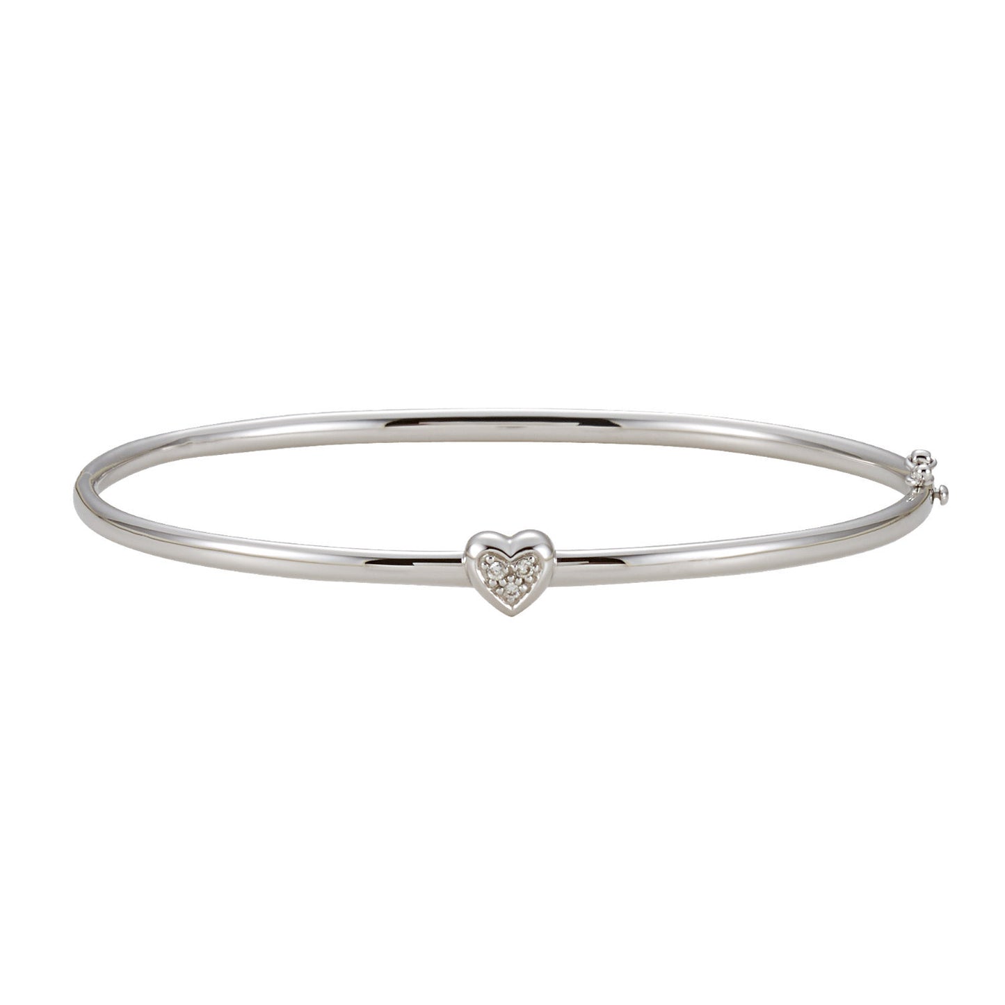 14K White .03 CTW Diamond Bangle Bracelet