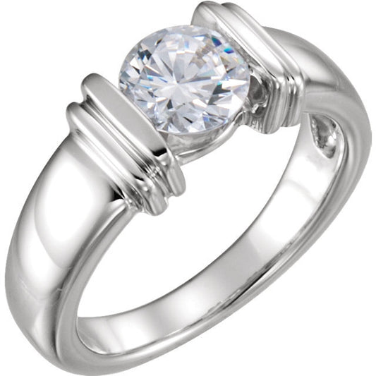 14K White 4.1mm Round 1/4 ct Solitaire Engagement Ring