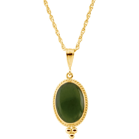 14 Yellow Nephrite Jade Necklace