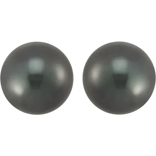 8 mm Pair Round/Near Round Undrilled A Medium Gray Tahitian Cultured Pearls (N)