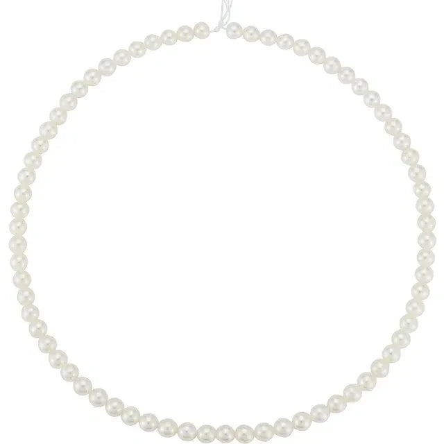 5-5.5 mm Round A White Unfinished Akoya Cultured Pearl Strand (B)