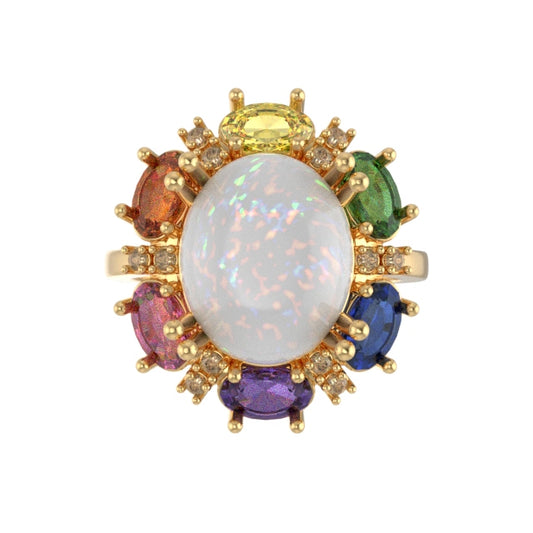 14k Yellow Gold Ethiopian Opal Ring